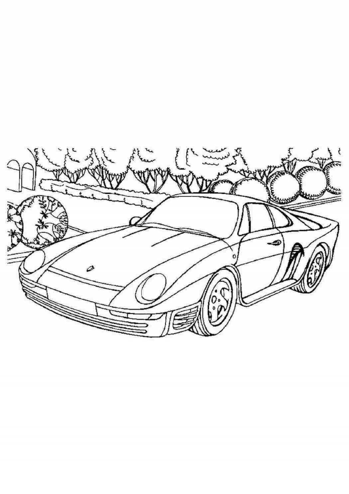 Porsche dazzling coloring book for boys