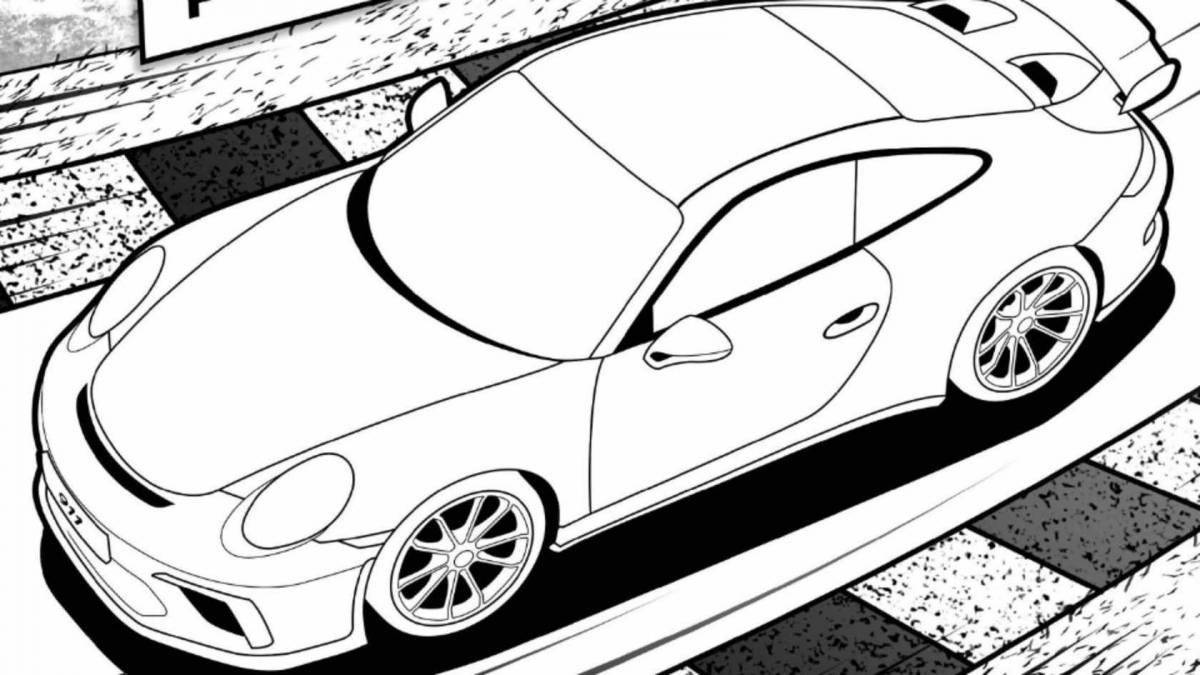 Attractive porsche coloring book for boys