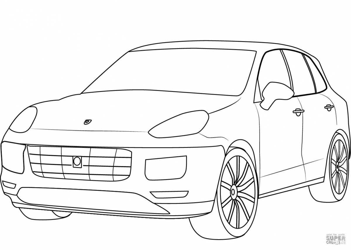 Porsche glitter coloring pages for boys
