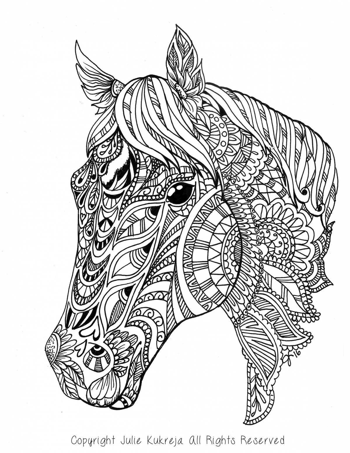 Bright anti-stress coloring animal complex