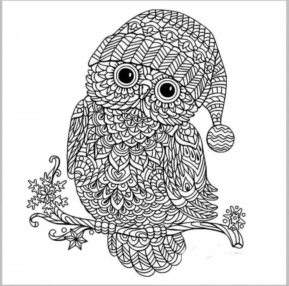 Coloring book funny anti-stress animal complex