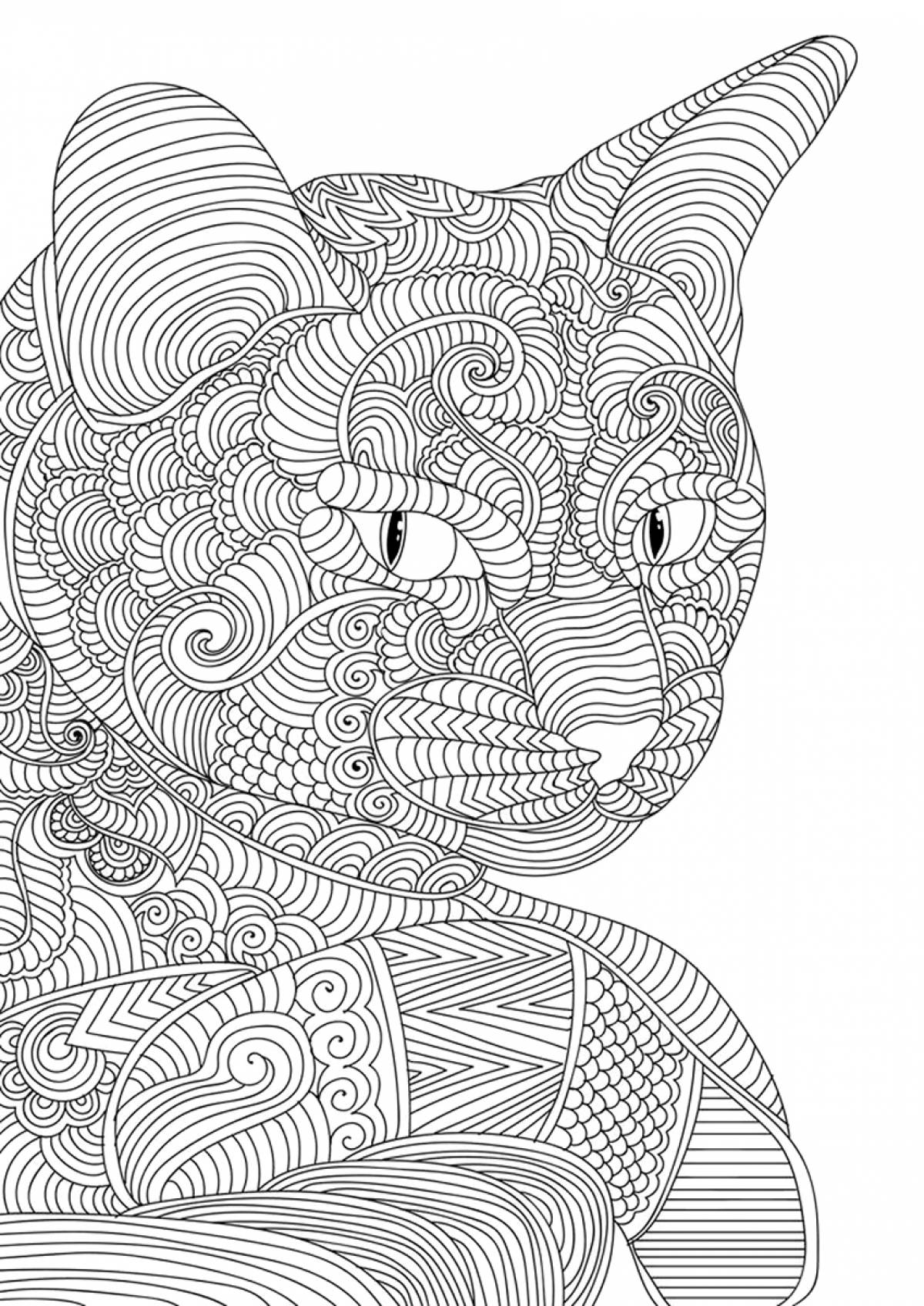 Coloring book complex of poetic anti-stress animals
