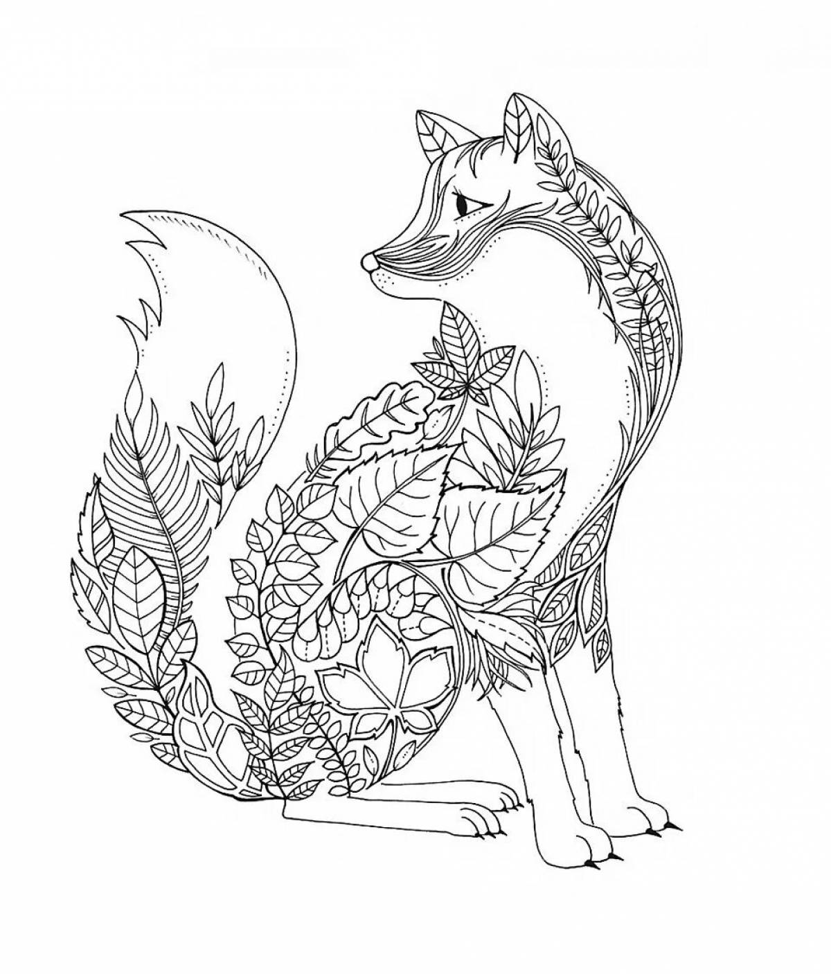 Majestic antistress animal complex coloring book