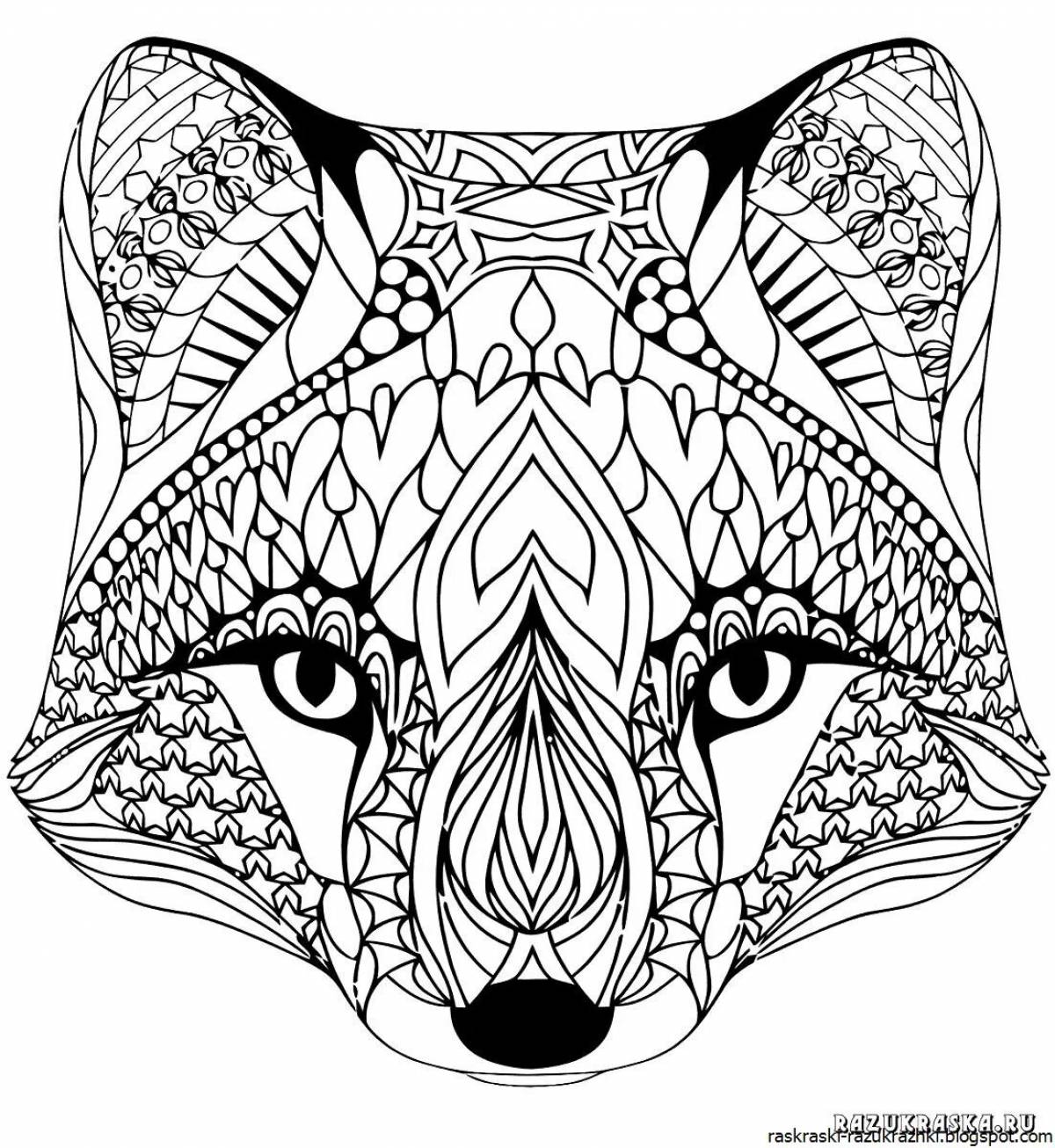 Coloring book complex of luminous anti-stress animals