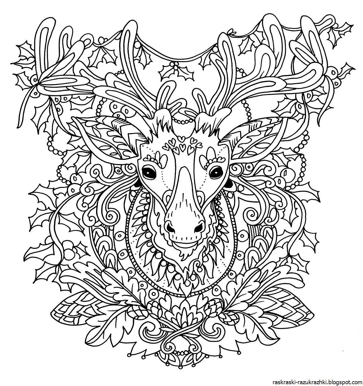 Coloring book joyous antistress animals complex