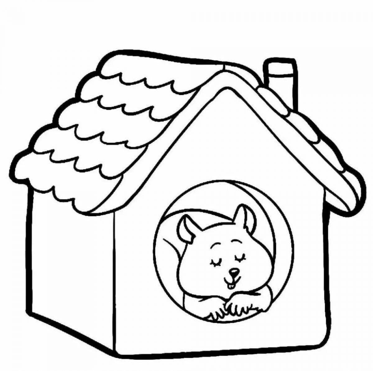 Colouring funny doghouse