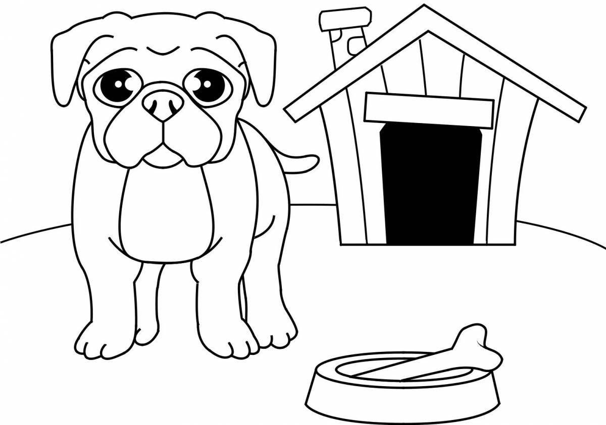 Fairy dog ​​house coloring page