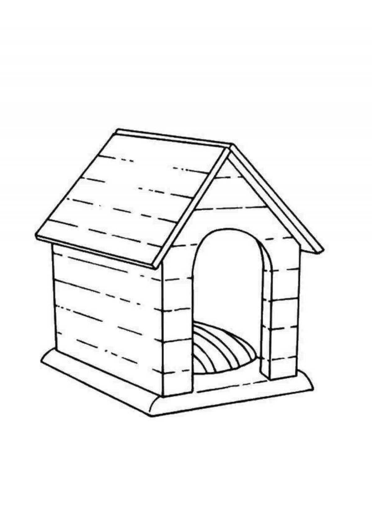 Attractive doghouse coloring book