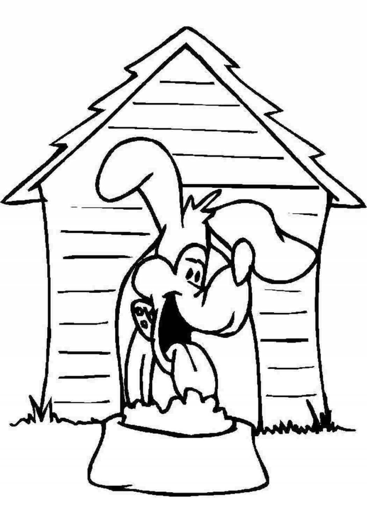Coloring page dazzling doghouse