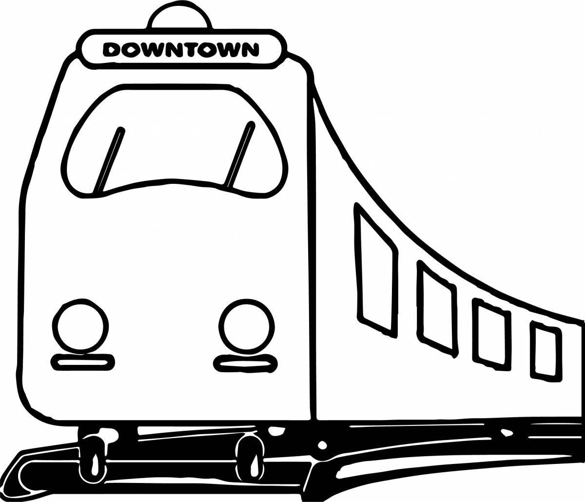 Colorful train station coloring page for kids