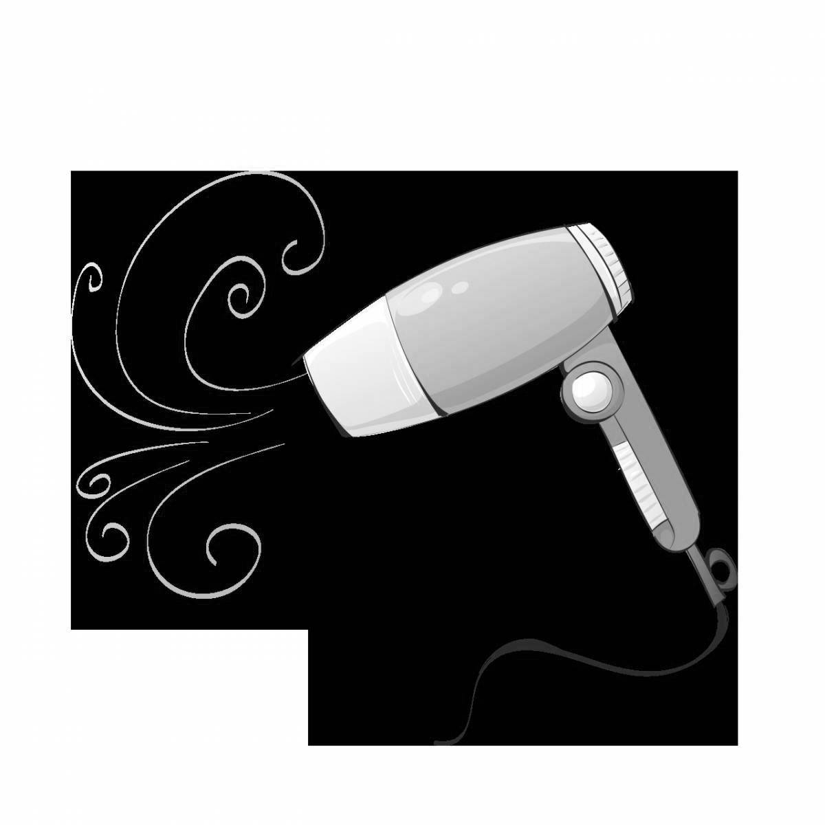 Beautiful baby hair dryer coloring page
