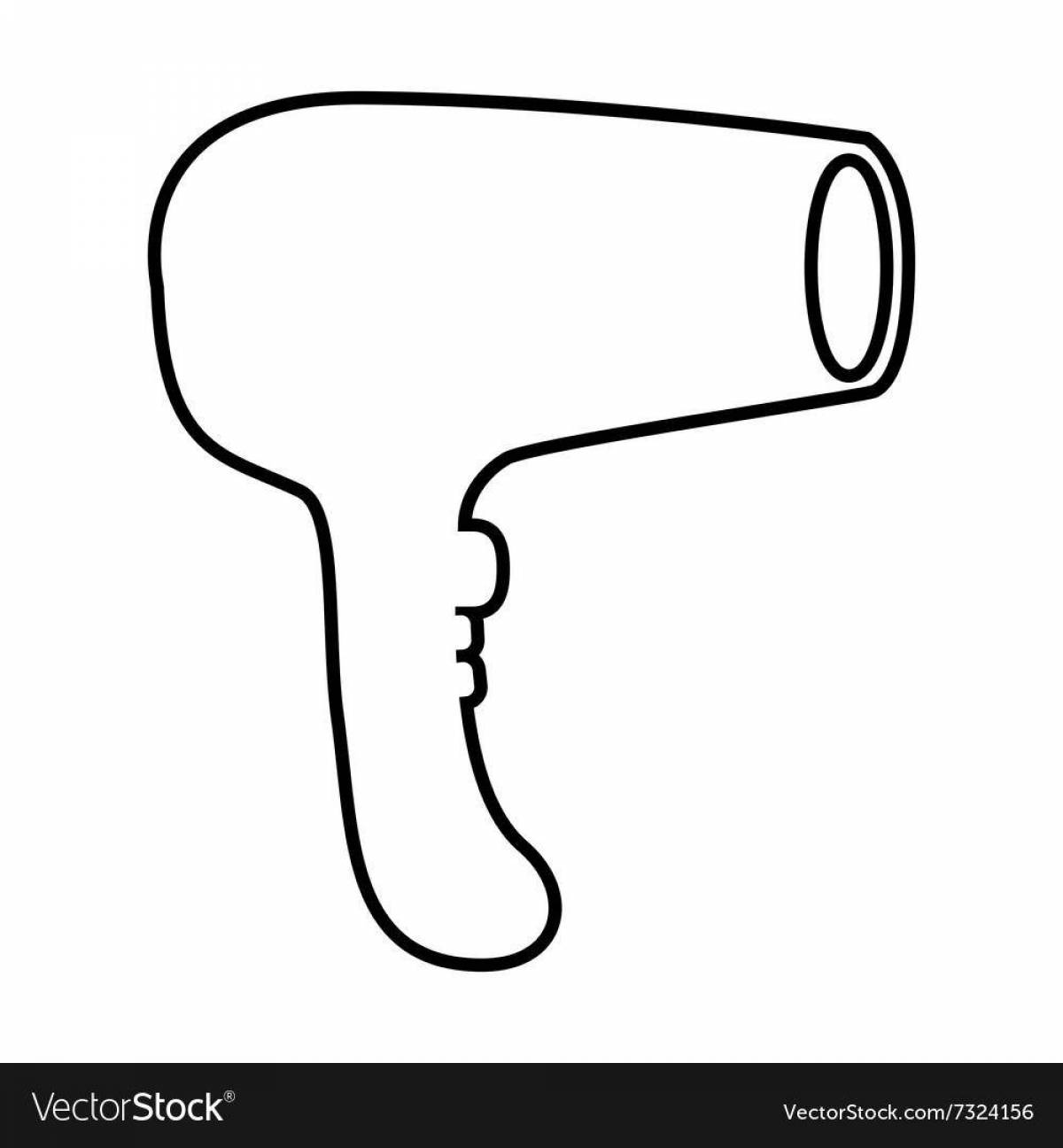Coloring page cozy hair dryer for babies