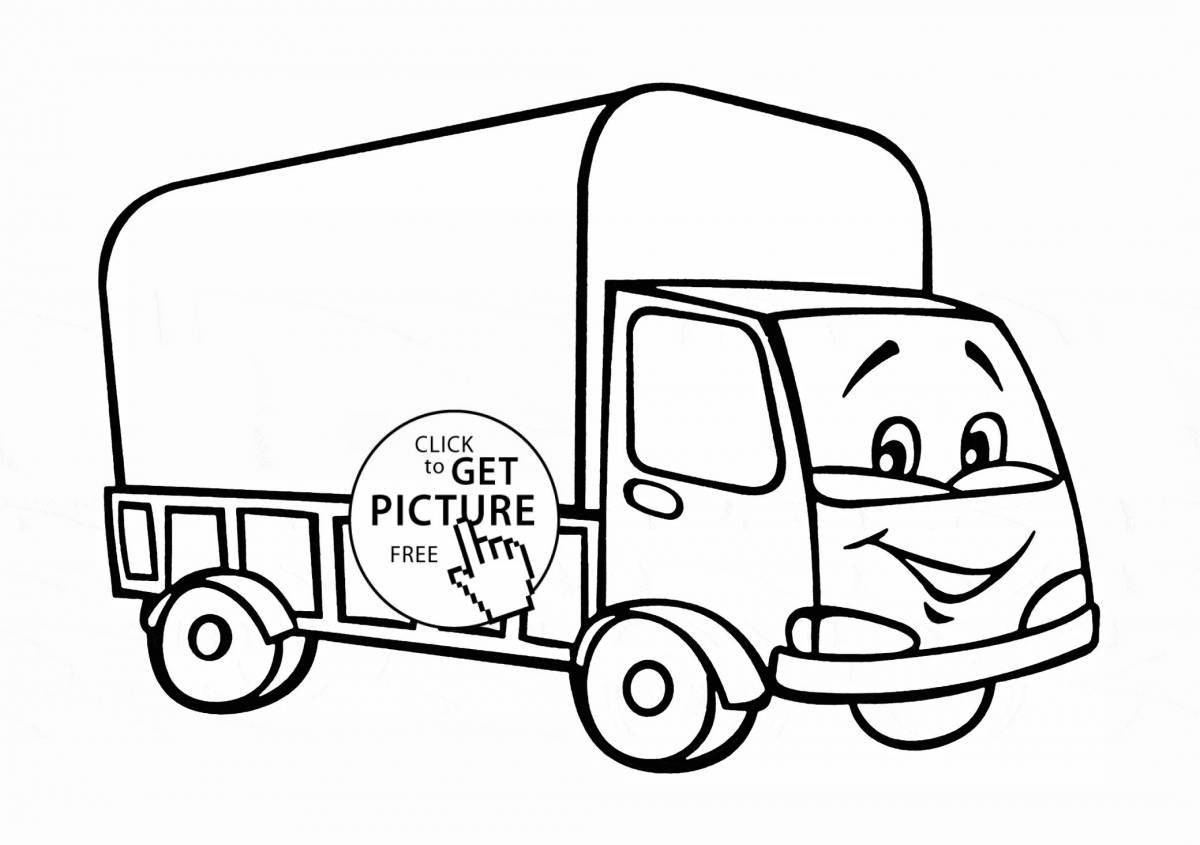 Игривая страница раскраски фургона для детей