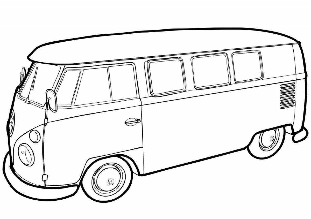 Shiny Van Coloring Page for Toddlers