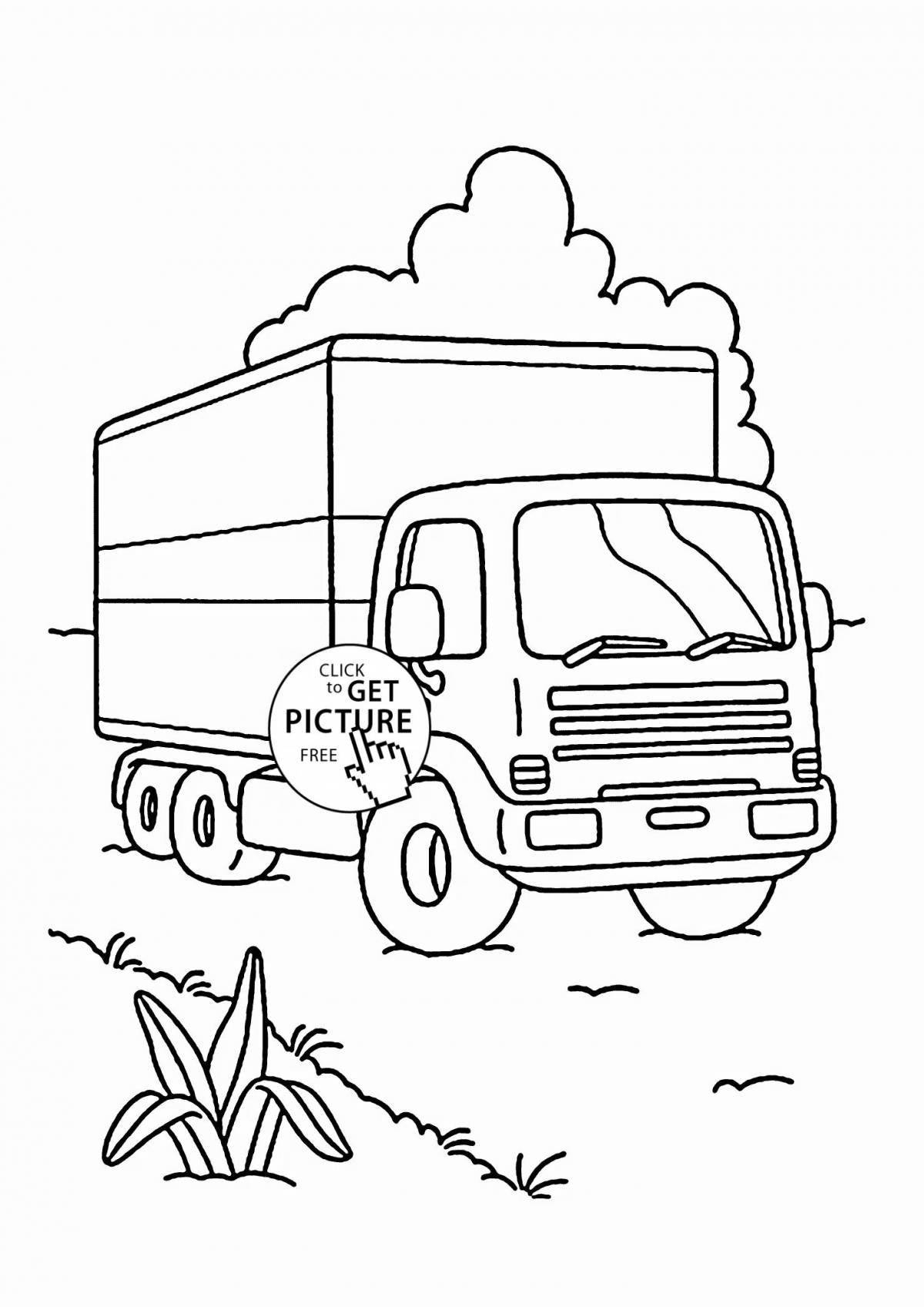 Exciting van coloring book for kids