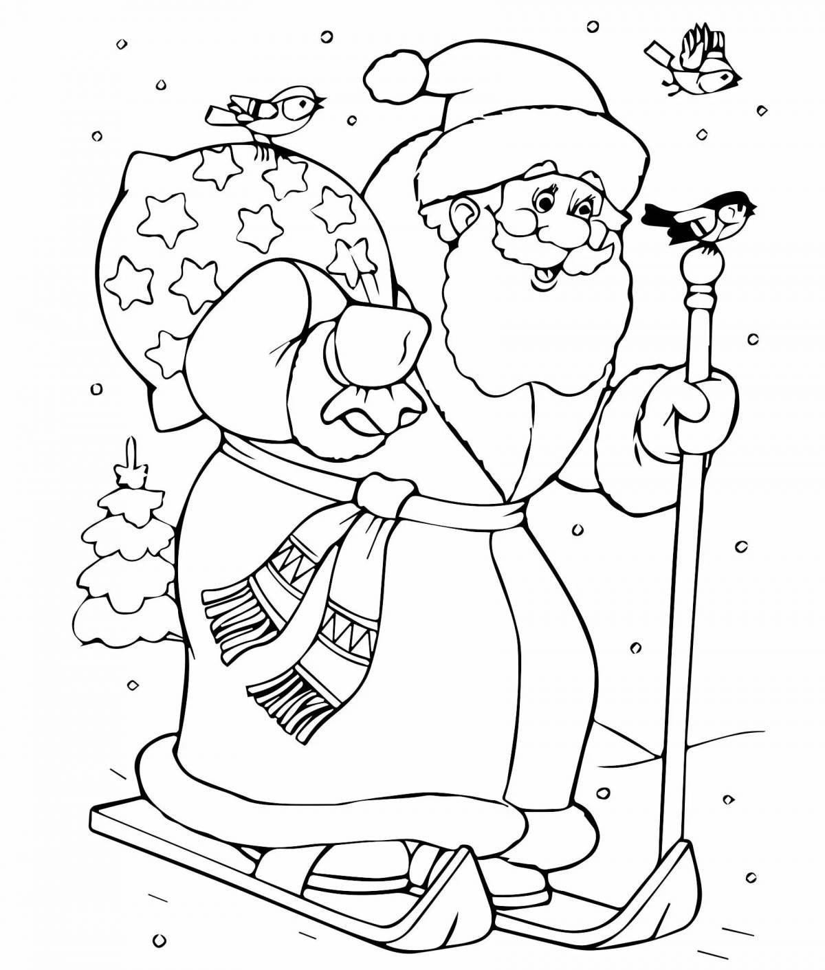 Coloring bright santa claus