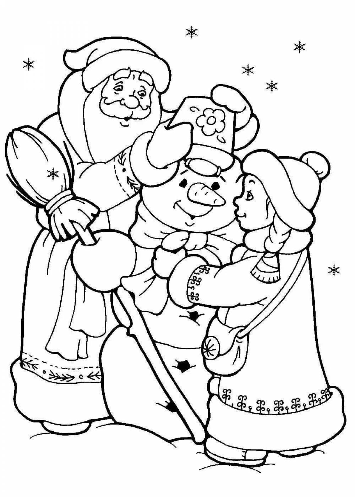 Santa claus bright coloring page