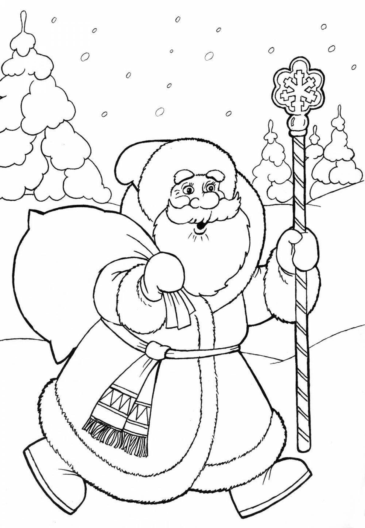 Coloring page adorable santa claus