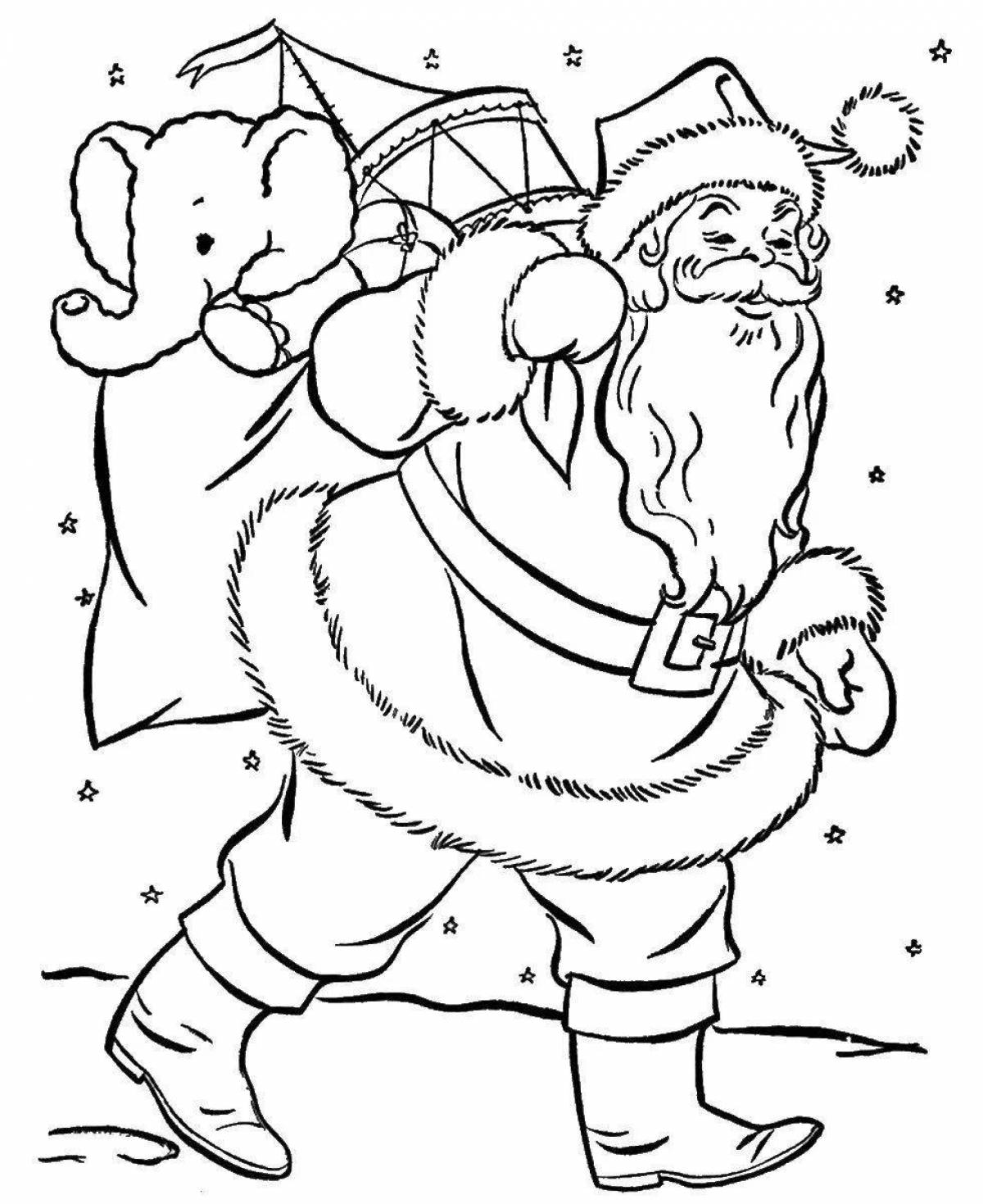 Coloring page sparkling santa claus