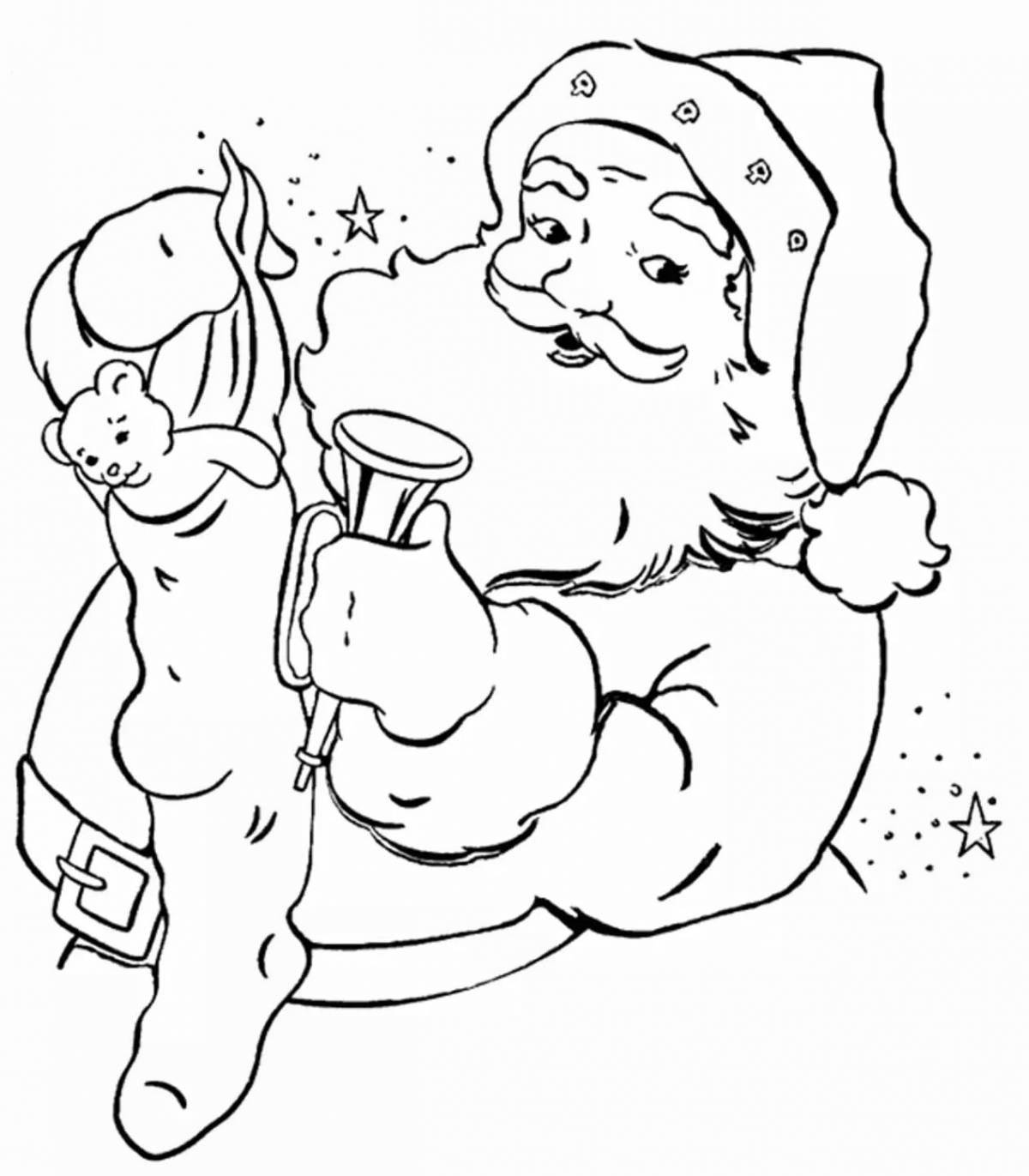 Colouring gorgeous santa claus