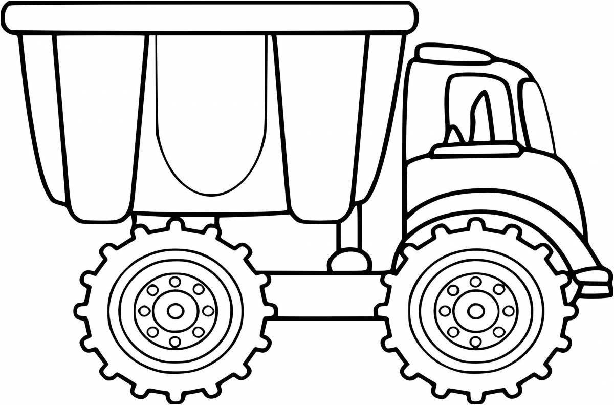Bright tractor with cart coloring book