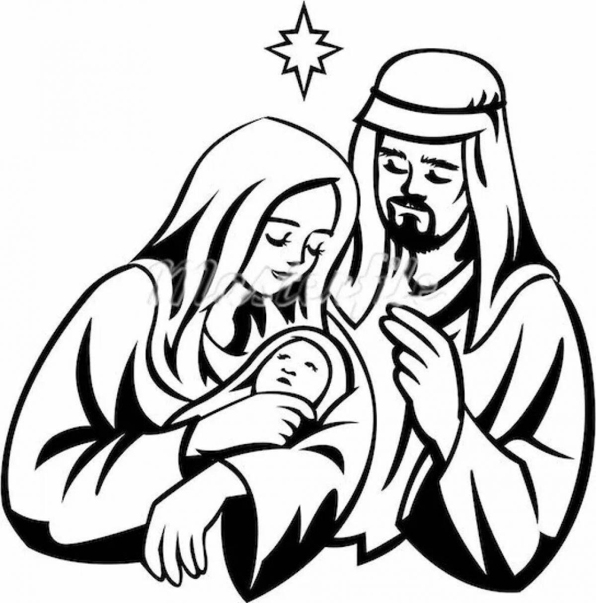 Coloring page magnanimous jesus in the manger