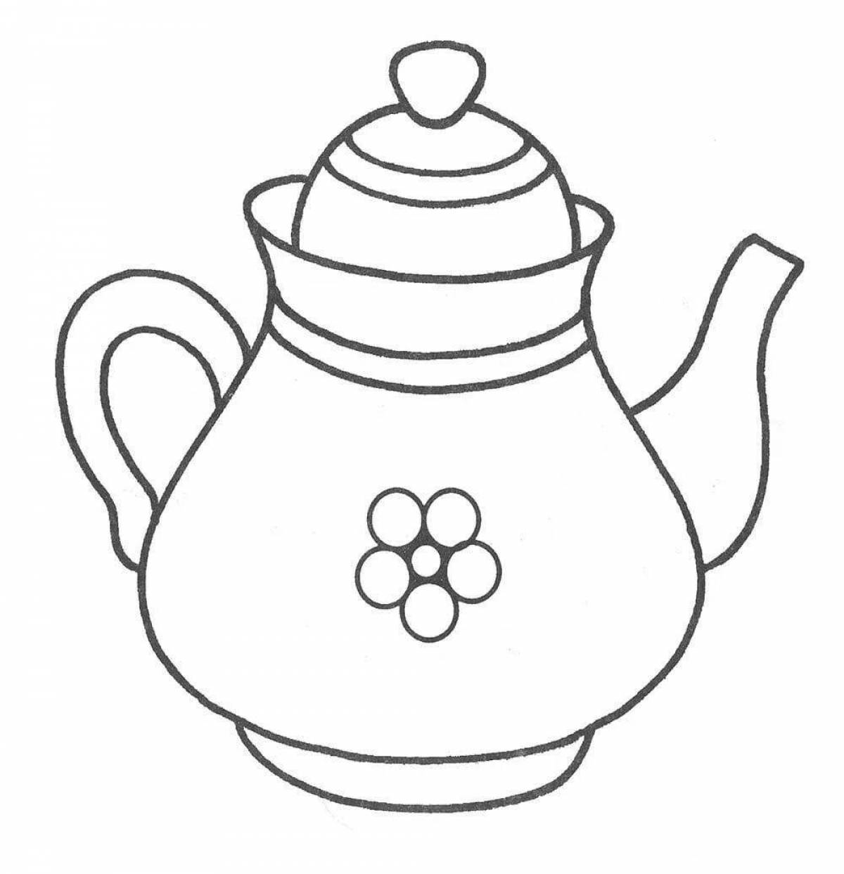 Coloring live teapot and mug