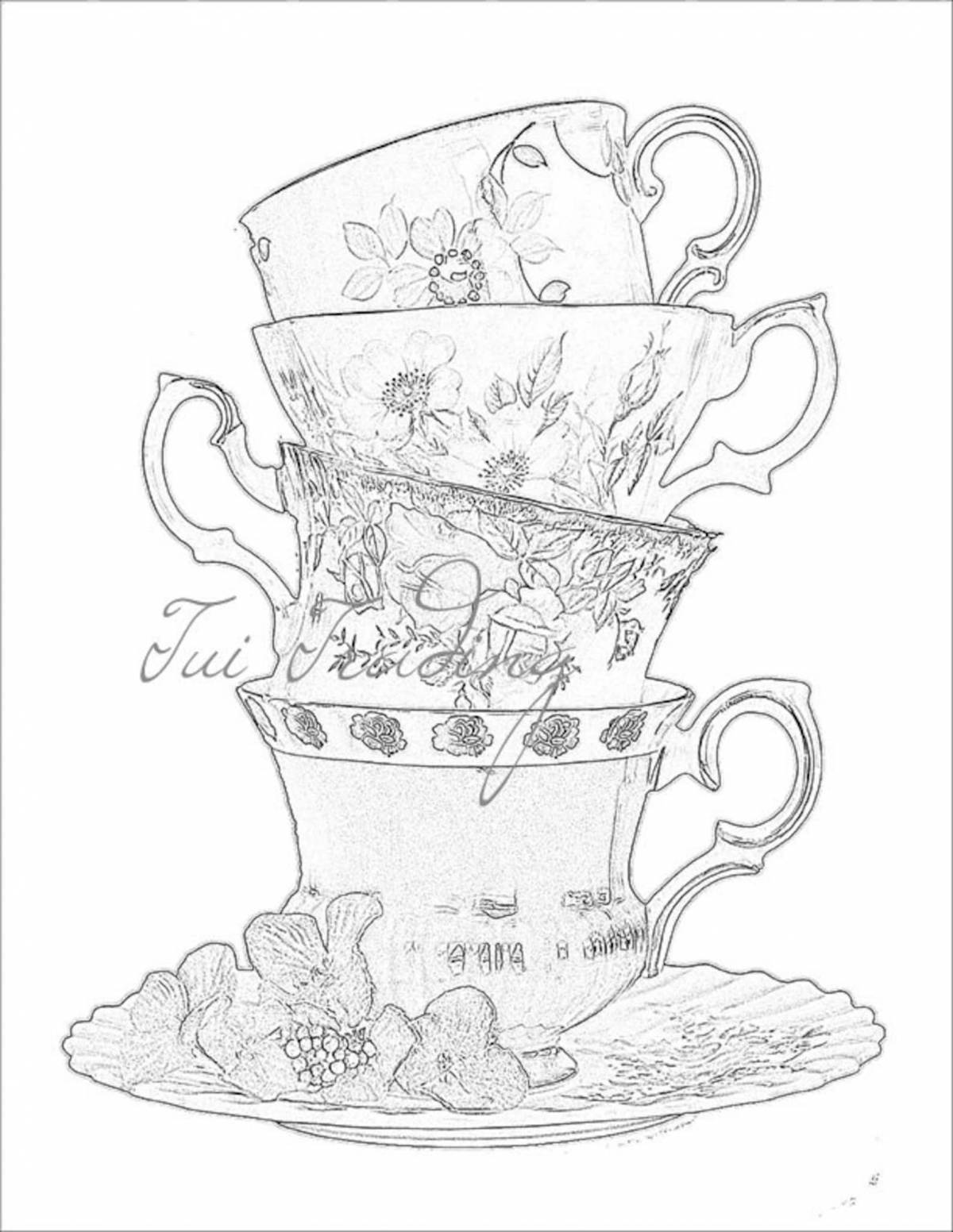 Coloring teapot and mug color-frenzy