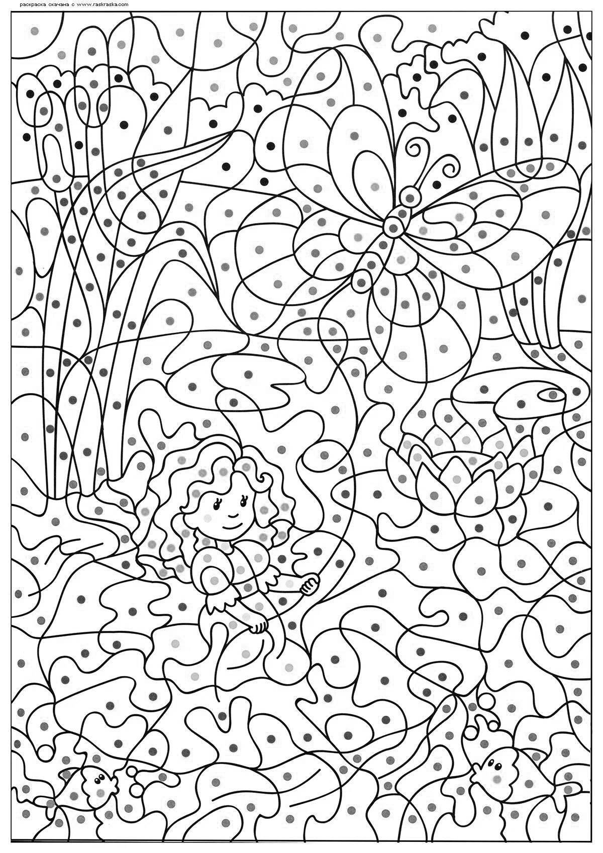Coloring book happy butterfly by numbers