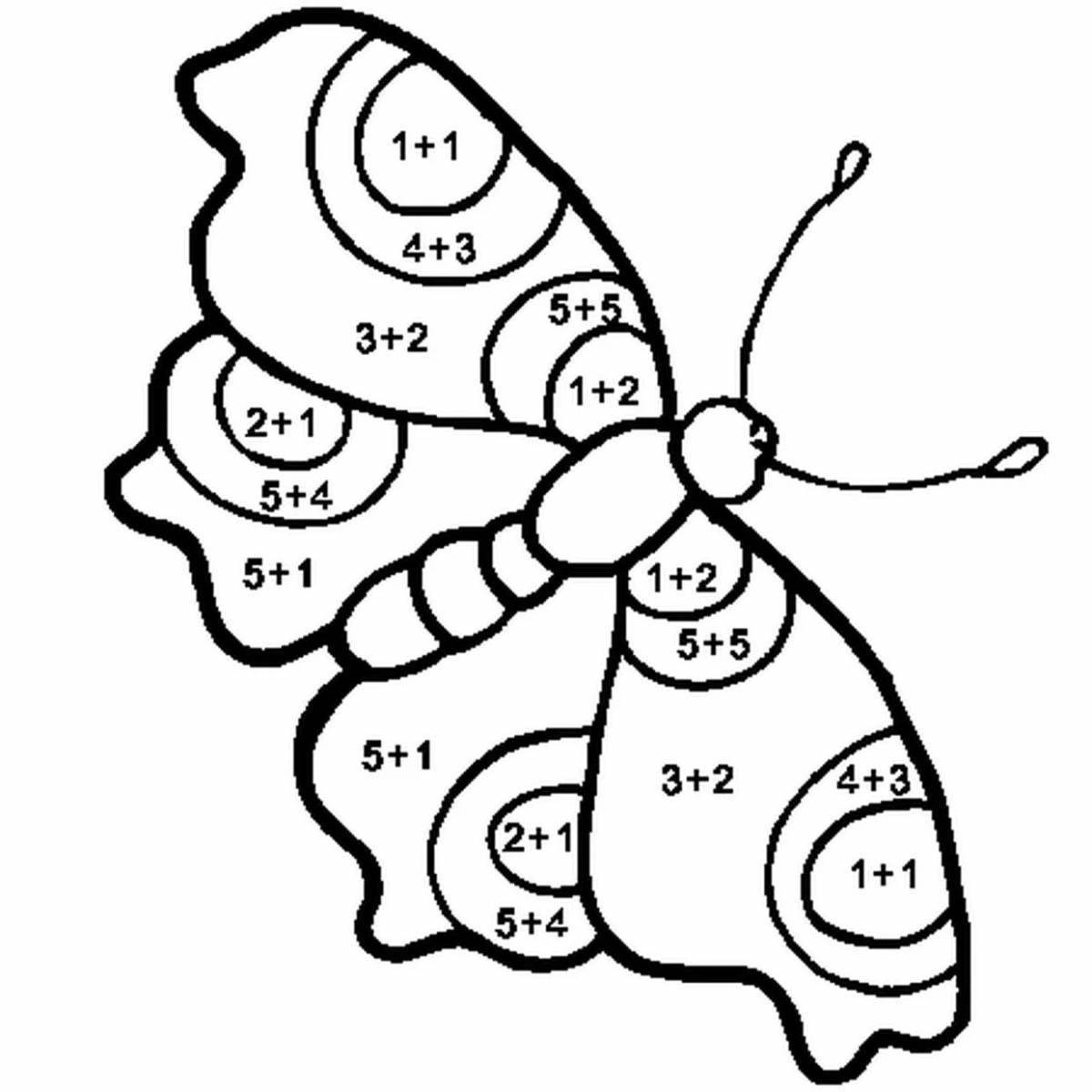 Cute butterfly coloring by numbers