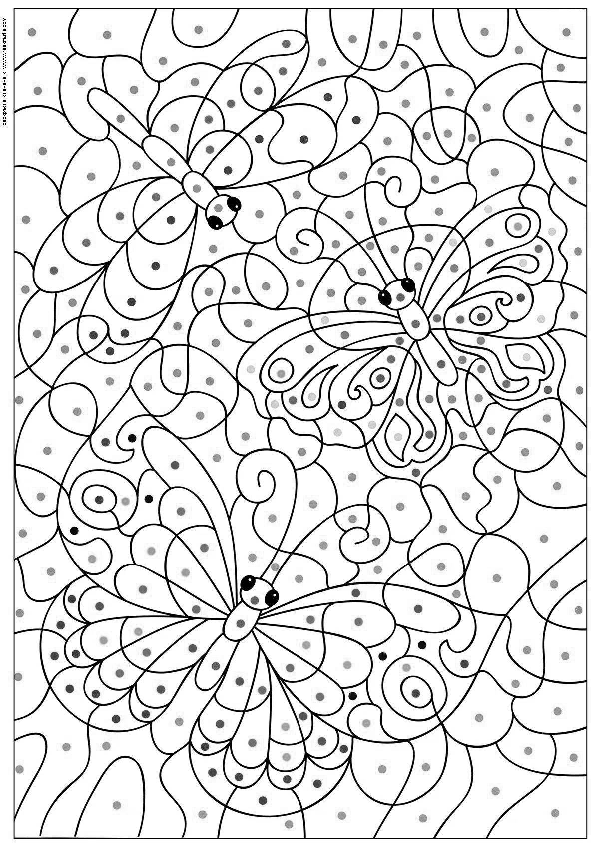 Coloring book shining butterfly by numbers