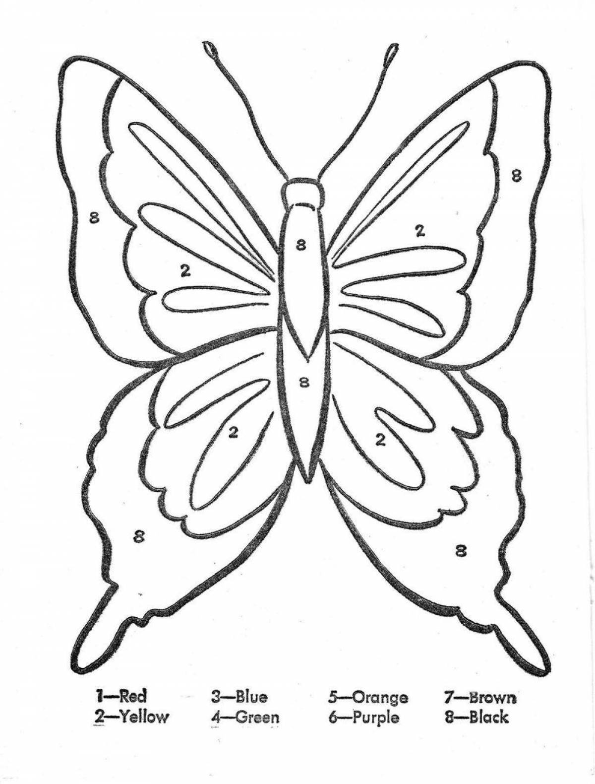 Coloring amazing butterfly by numbers