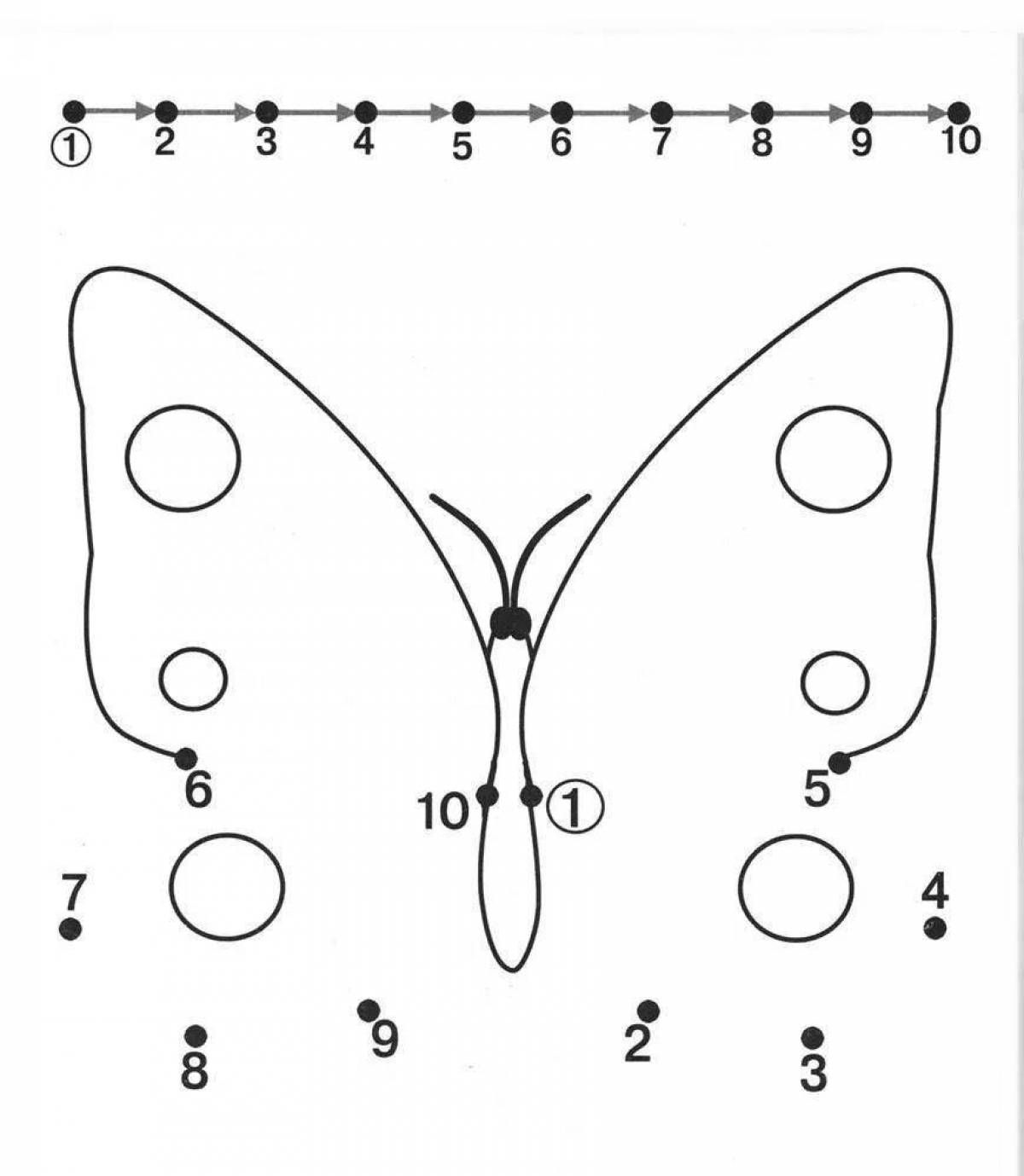 Coloring beautiful butterfly by numbers