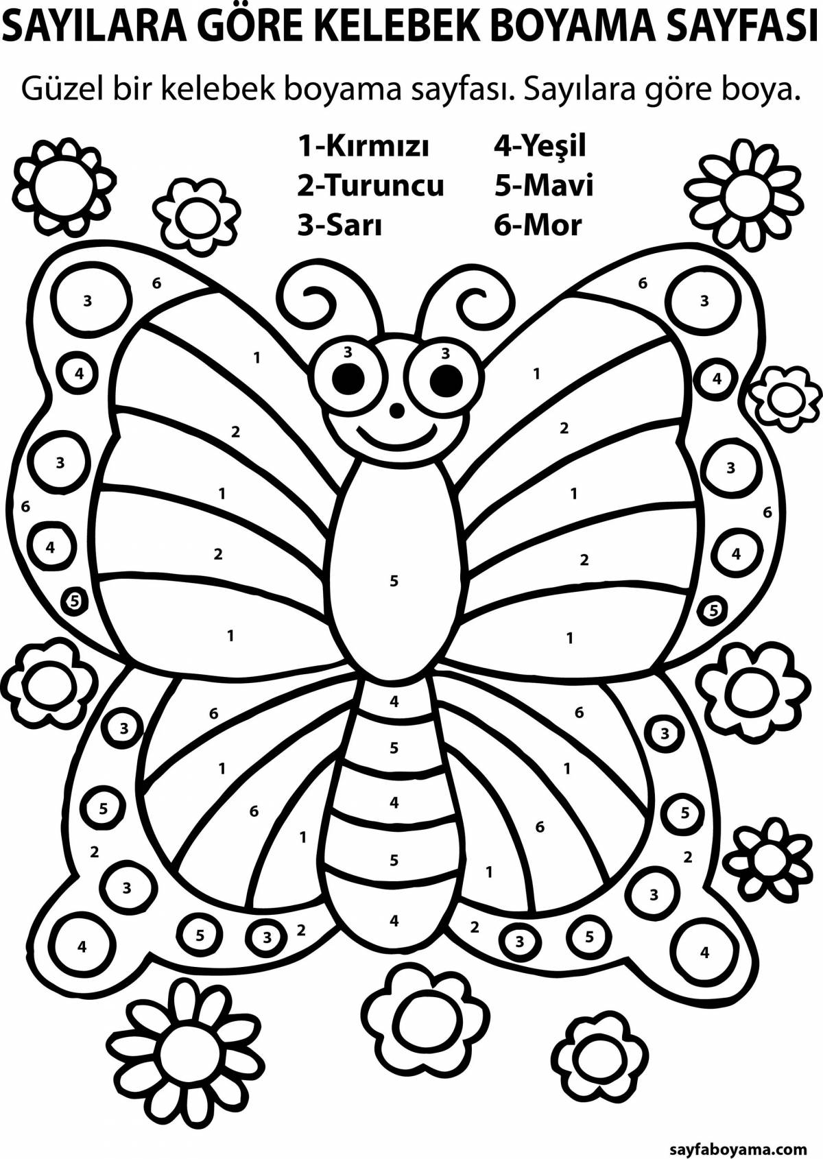 Fancy Butterfly Coloring by Numbers