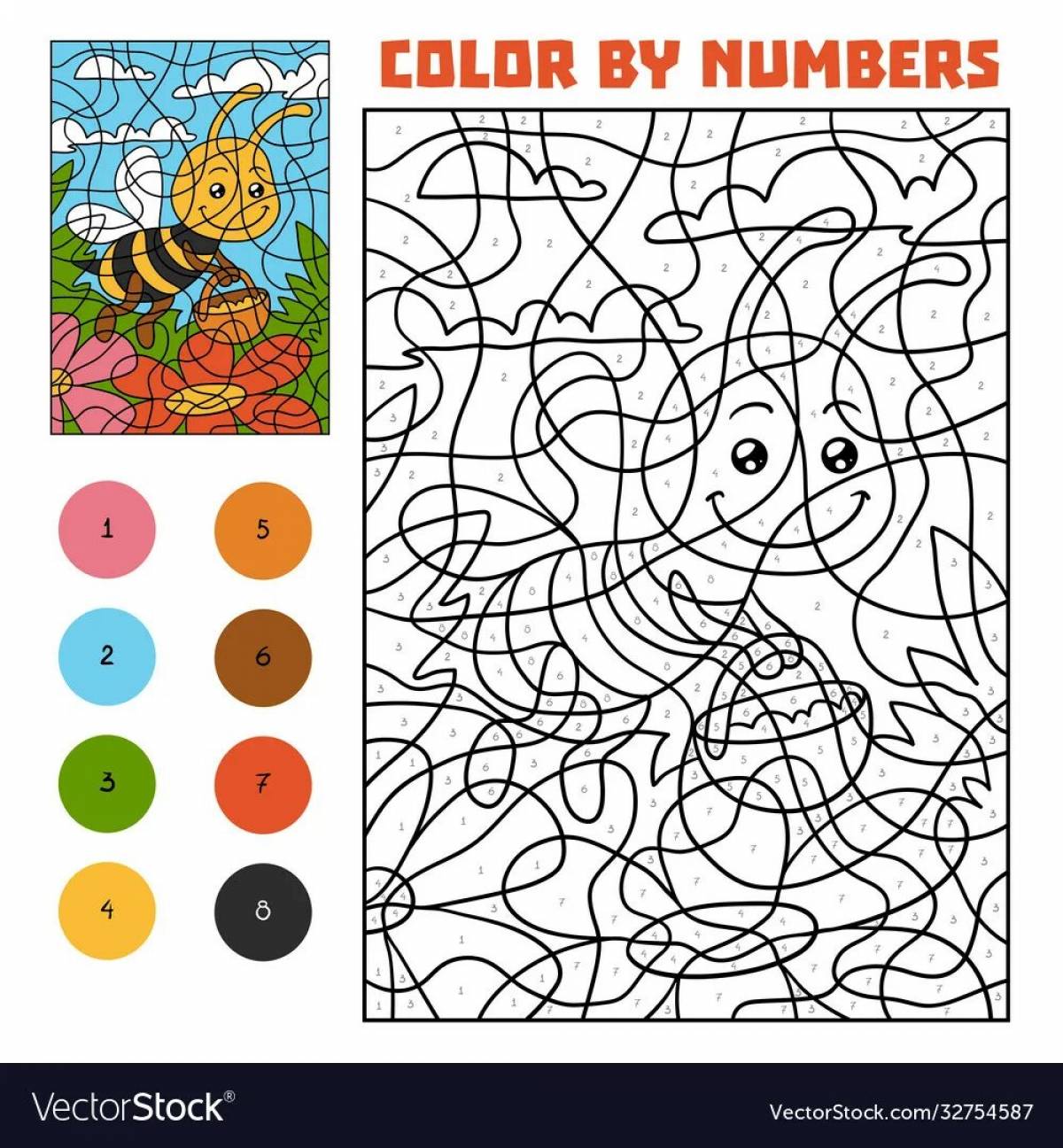 Lifted Butterfly by Numbers coloring page