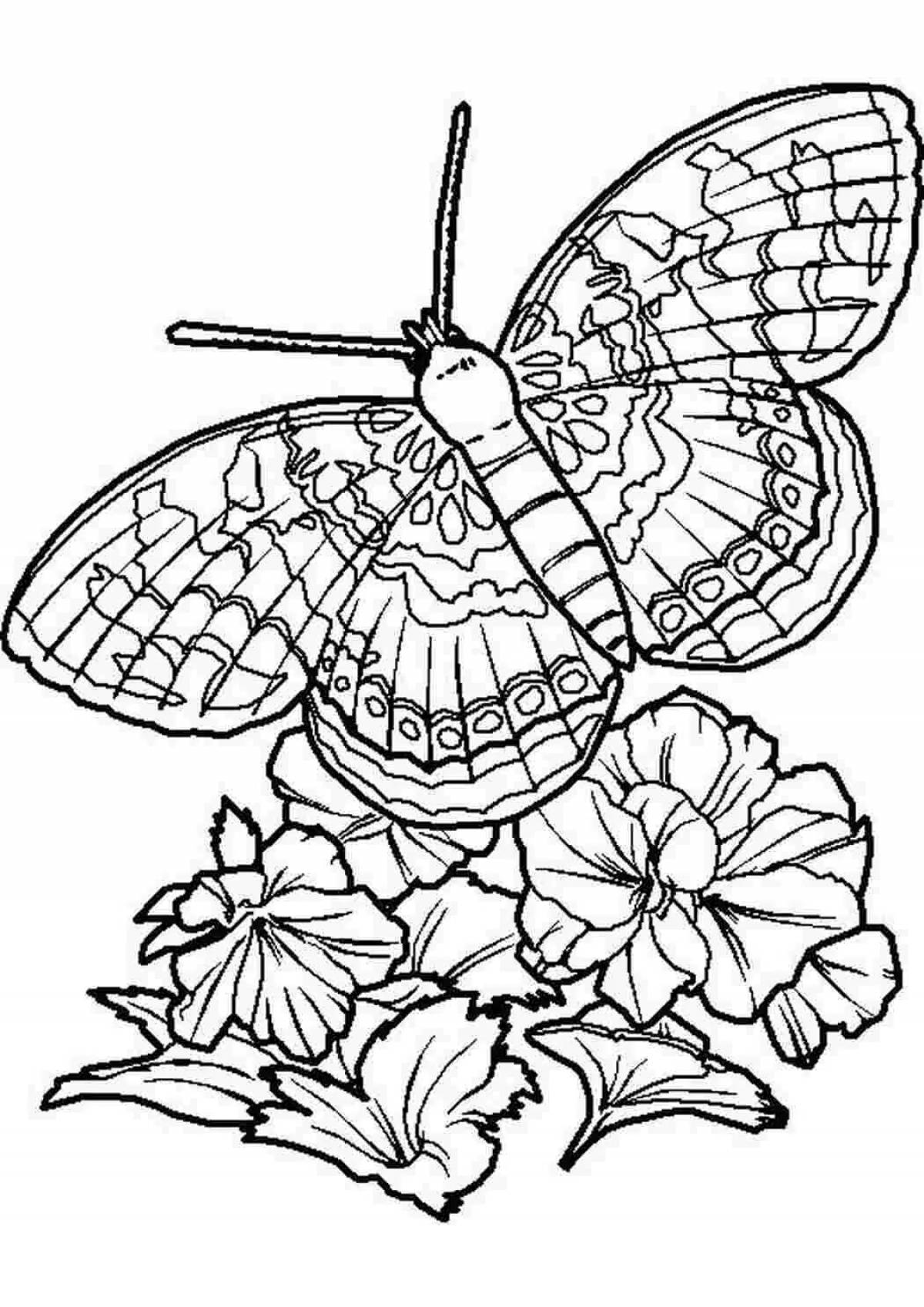 Serene butterfly coloring by numbers
