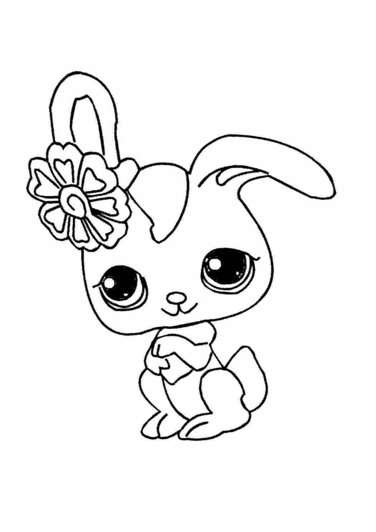 Soft coloring rabbit with a bow