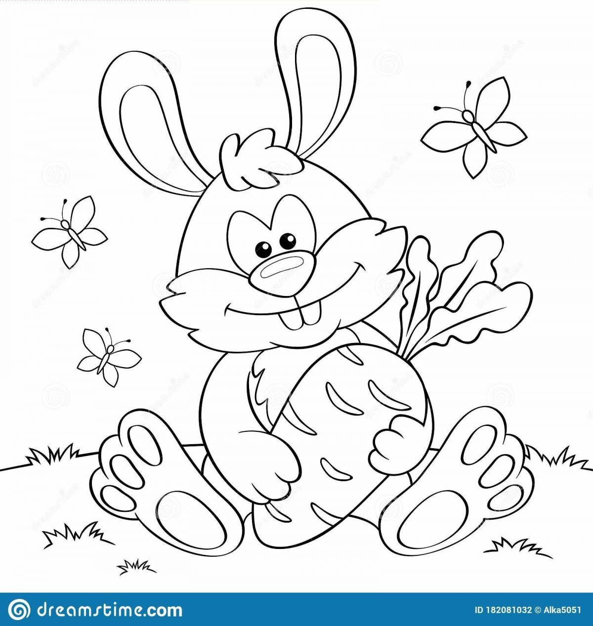 Шелковистая раскраска кролик с бантиком