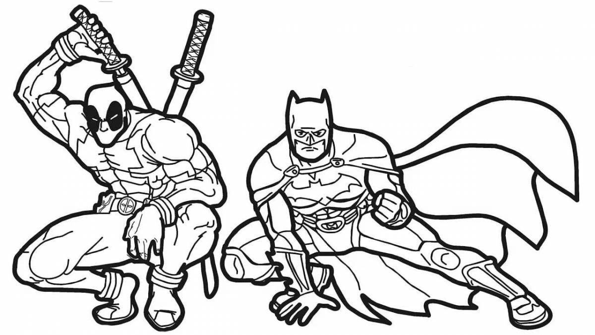 Coloring page bright batman and joker