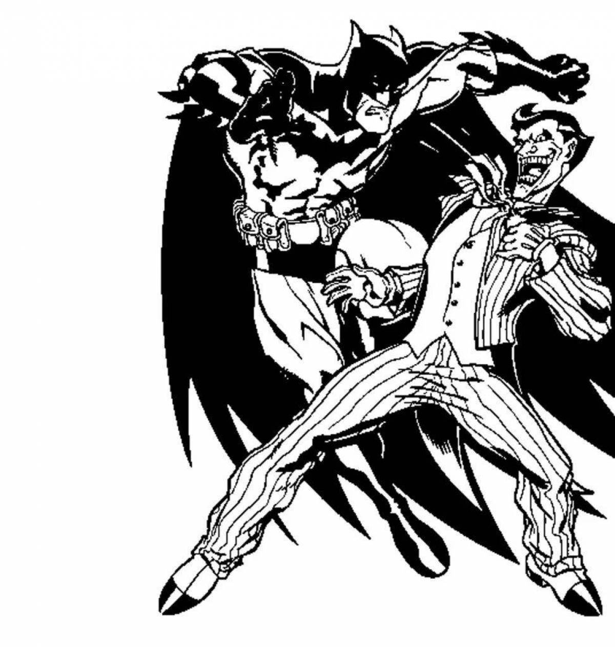 Раскраска элегантный бэтмен и джокер