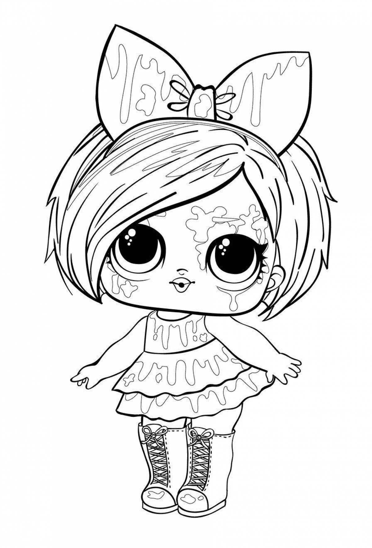 Playful lol doll coloring page