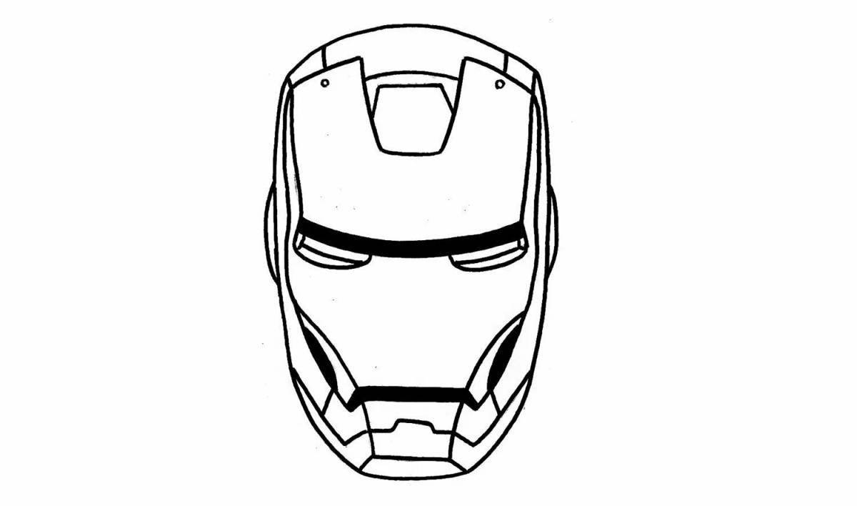 Colorful iron man mask coloring book