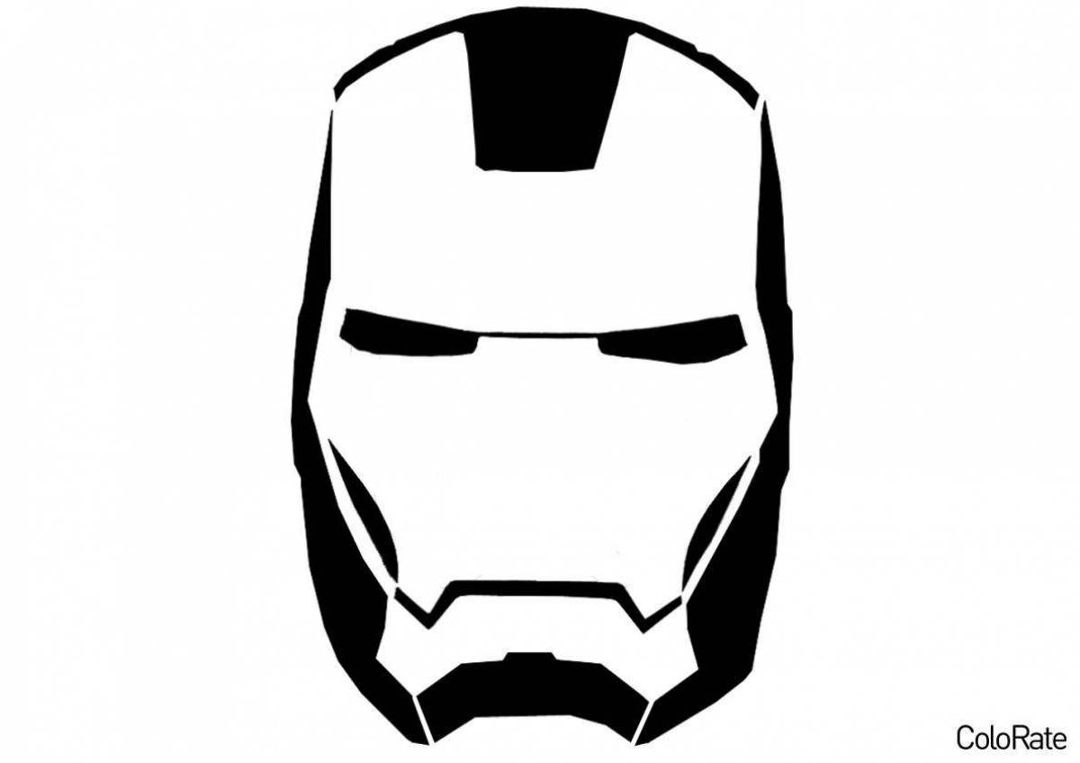 Iron Man glowing mask coloring page