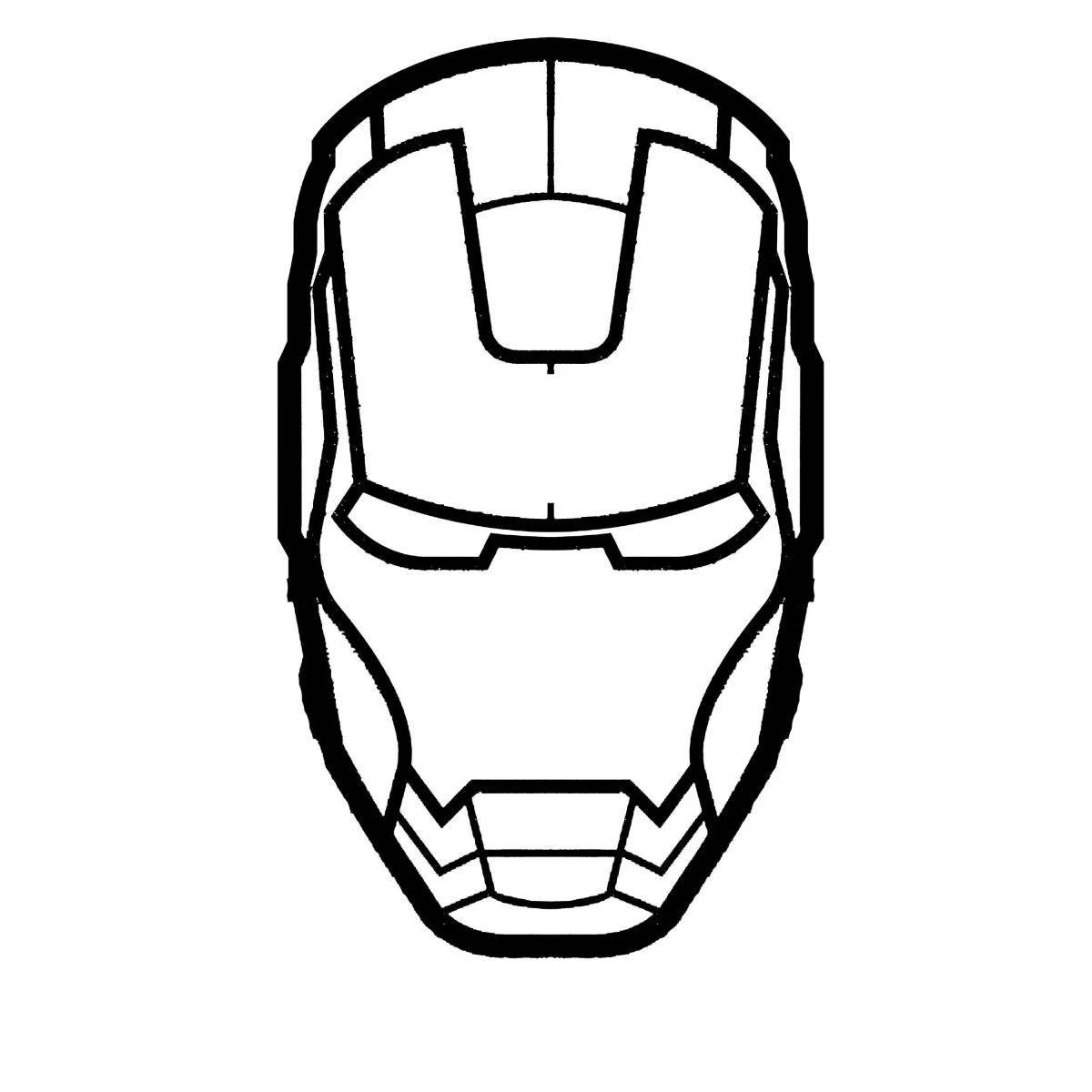 Attractive iron man mask coloring book