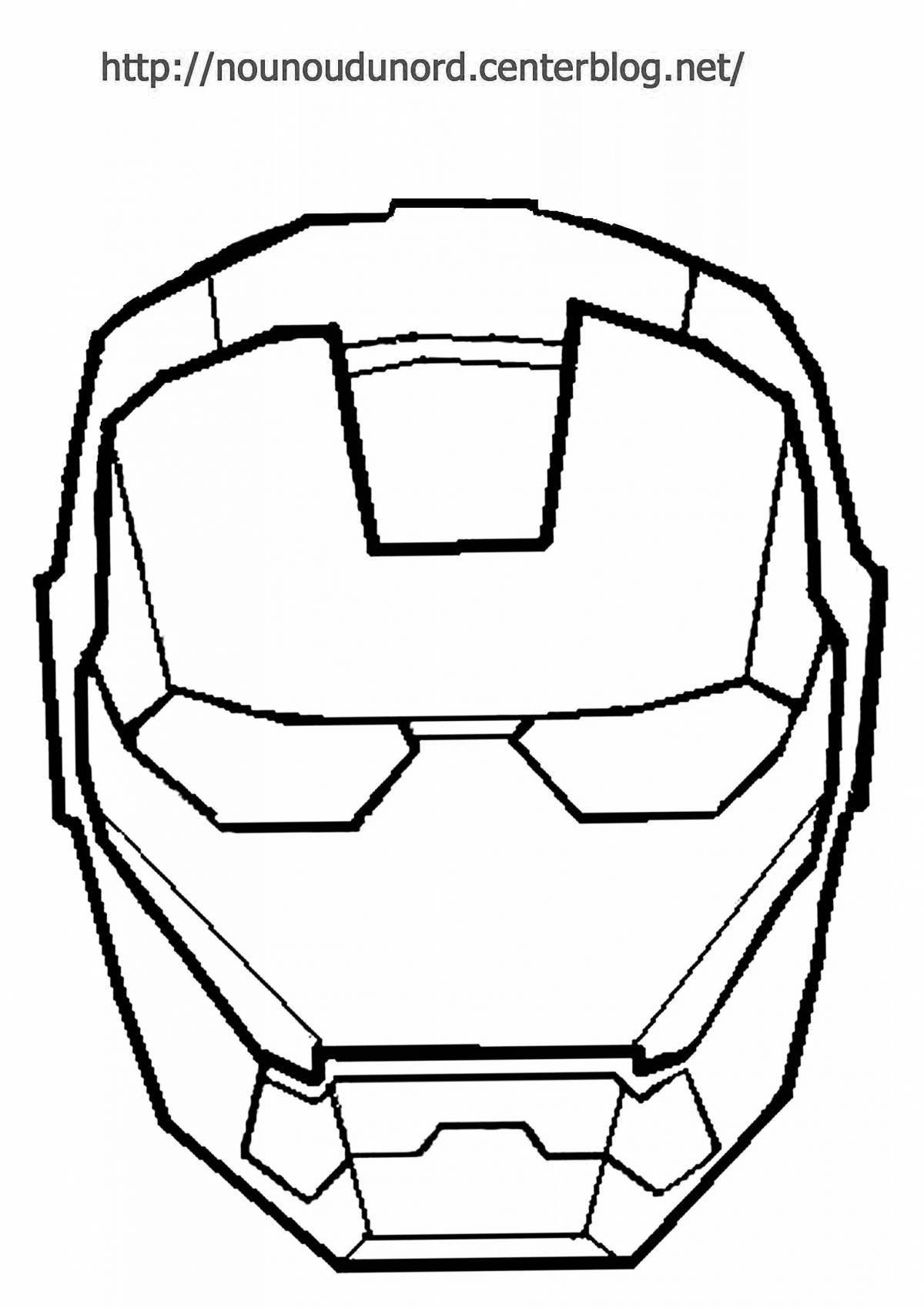 Detailed coloring iron man mask