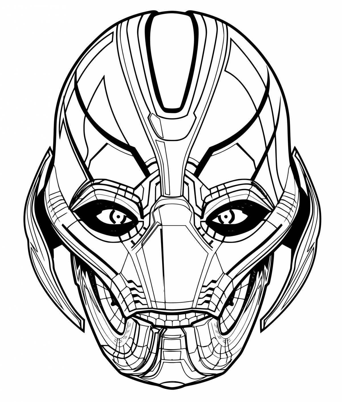 Coloring animated iron man mask