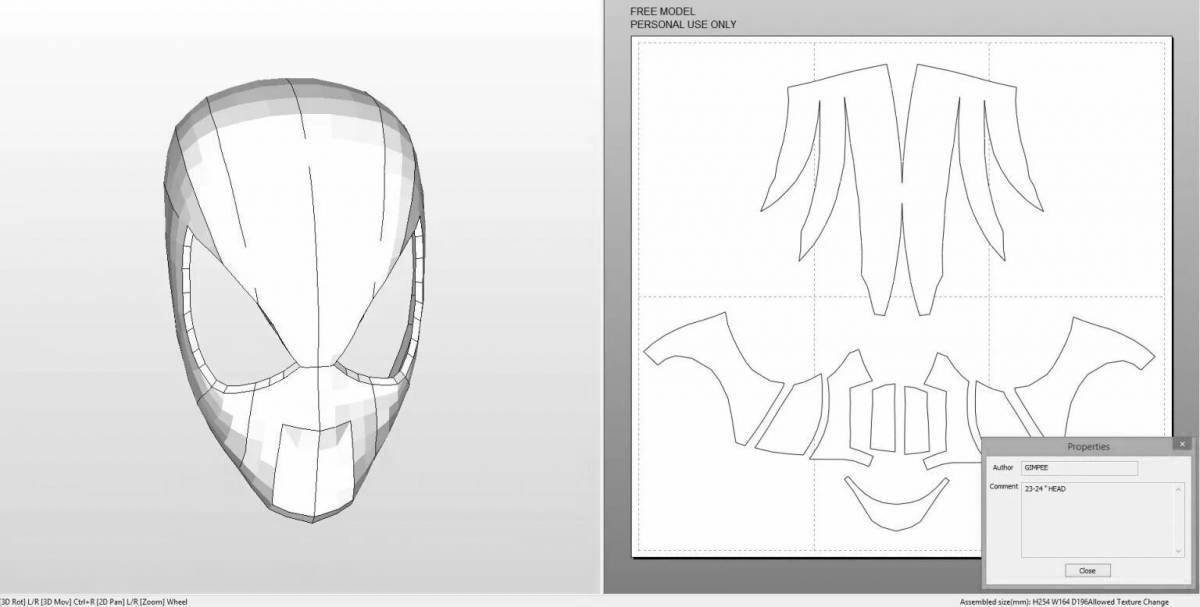 Coloring book funny iron man mask