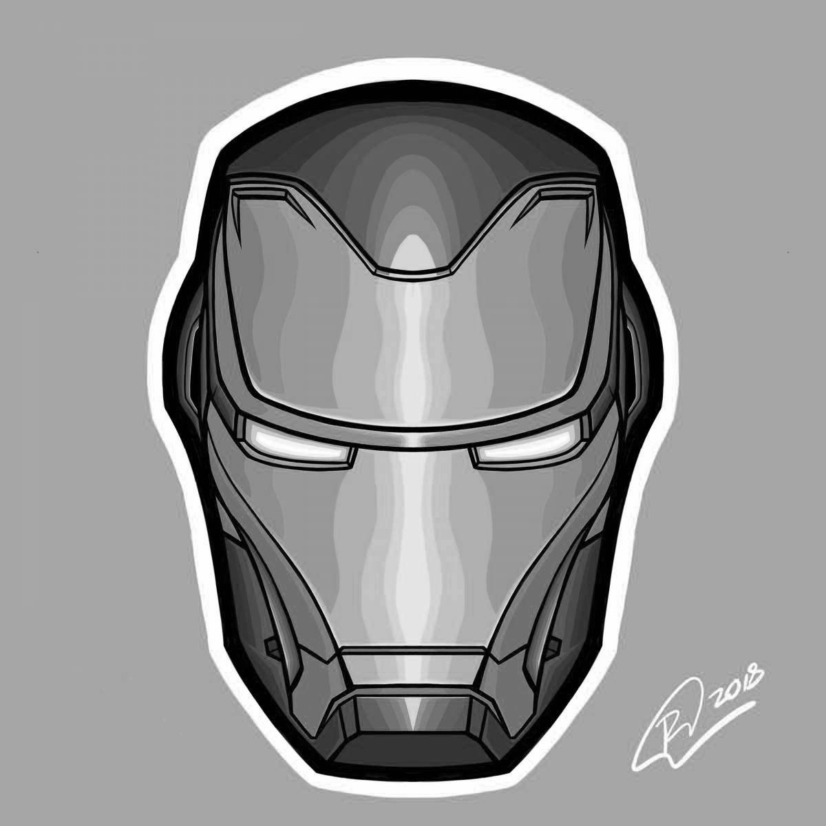 Iron man's wild mask coloring page