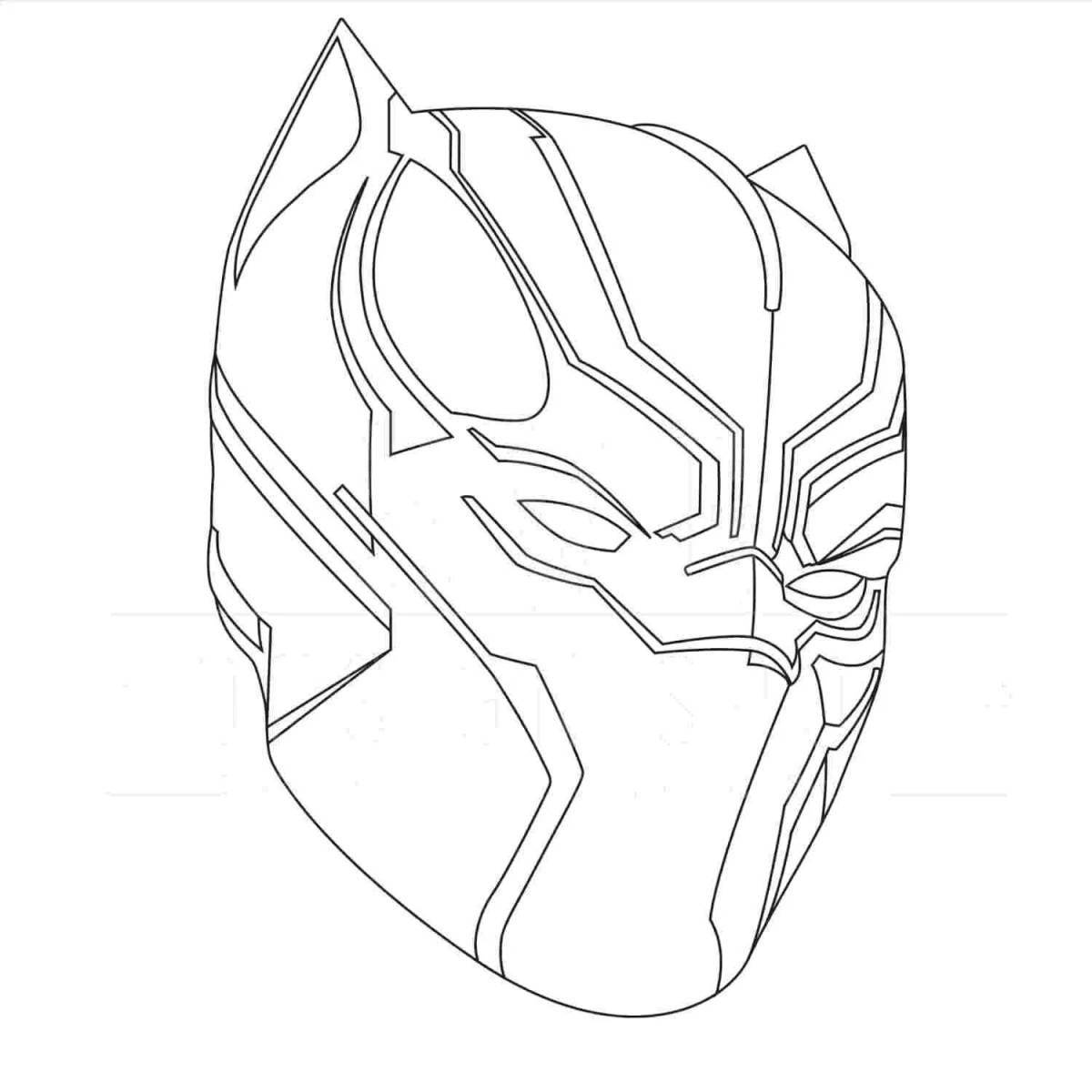 Coloring page funny iron man mask