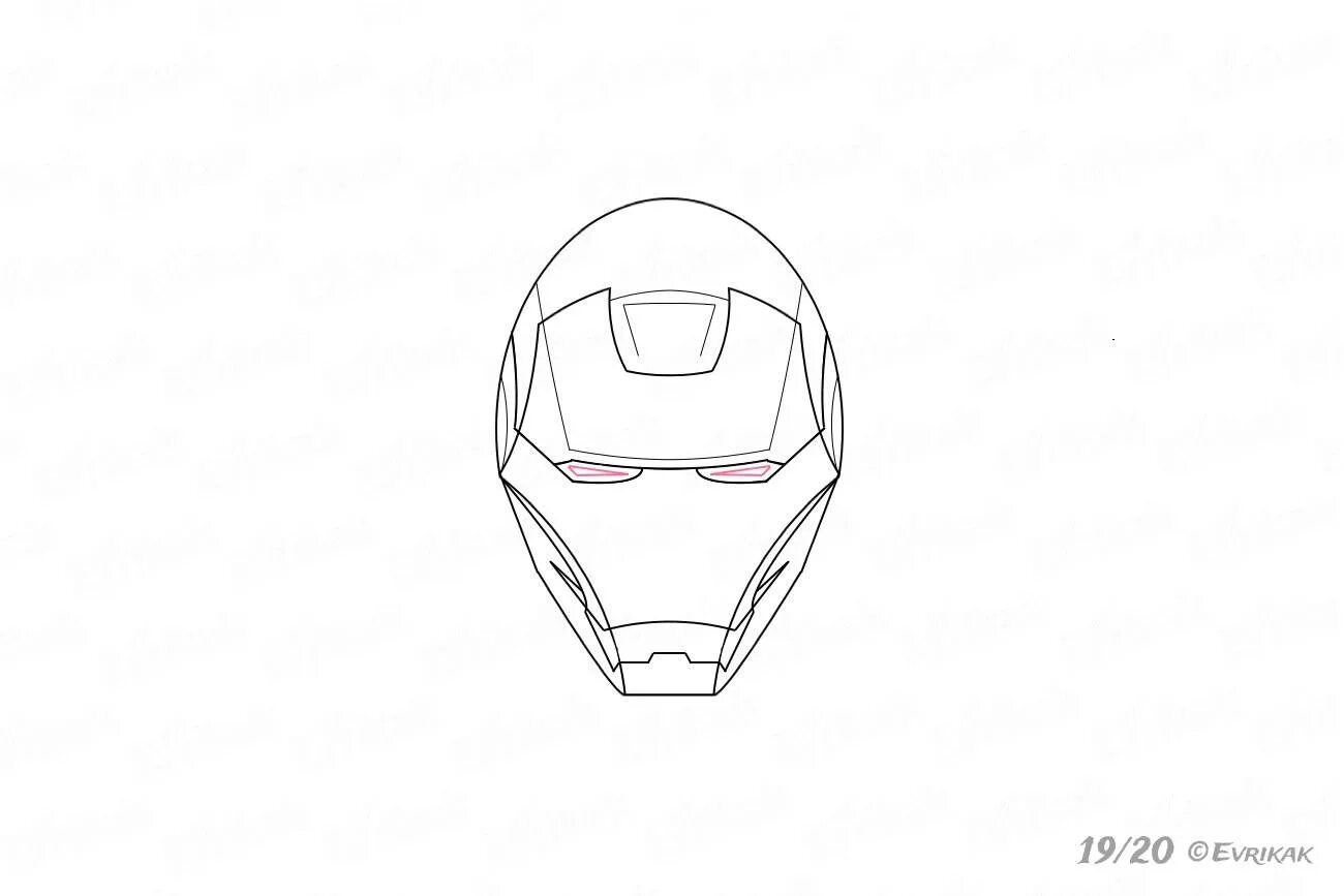 Witty iron man mask coloring page